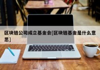 区块链公司成立基金会[区块链基金是什么意思]