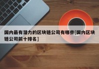 国内最有潜力的区块链公司有哪些[国内区块链公司前十排名]